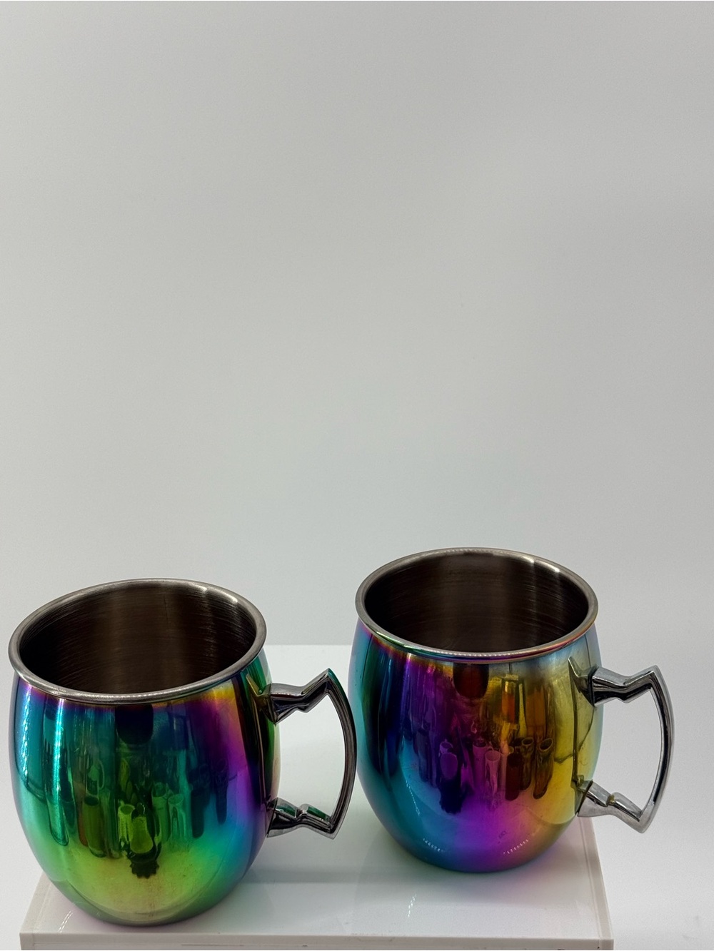 Iridescent Rainbow Stainless Steel Mugs - Set of 2